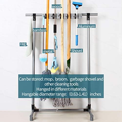Broom Mop Holder Floor-Mounted mop Rack Cleaning Tool storage - Image 2