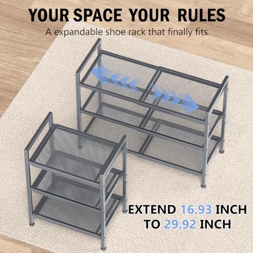 Expandable Shoe Rack for Closet, Shoe Storage - Image 4