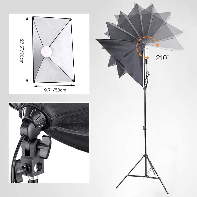 【Upgrade LED】 MOUNTDOG Softbox Lighting Kit, Photography Studio Light - Image 4