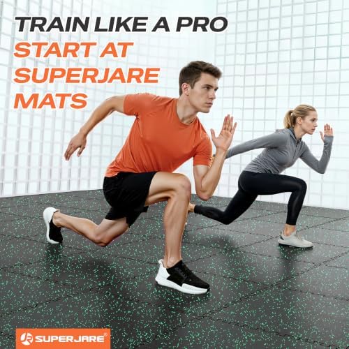 SUPERJARE 0.56'' Thick 144 Sq Ft Rubber Top Gym Flooring - Image 3