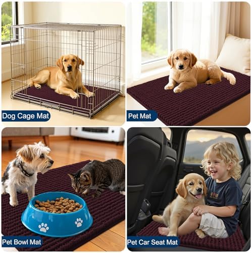 OLANLY Dog Door Mat for Muddy Paws 44x24, Extra Absorbent Chenille Mud Mat - Image 7