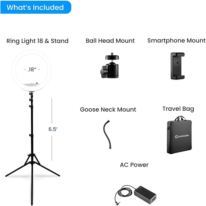 Lume Cube LED Ring Light for Videos, Live Streaming |18” Circle Light - Image 8