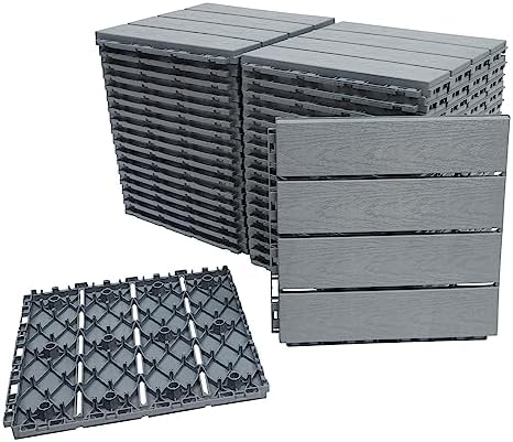 Interlocking Deck Tiles for Balcony, 12 x 12 Inch Waterproof & Weatherproof by Unknown