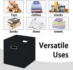 Black Foldable Storage Cubes Bins, Fabric Storage Box Cubes Organizer Baskets - Image 3