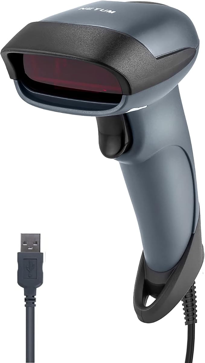 NETUM USB Laser Barcode Scanner, Handheld 1D Wired Bar Code Scanner Scanning by NETUM