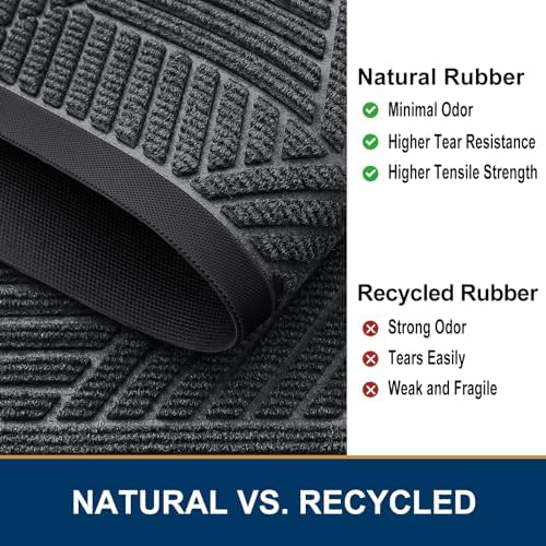 Smiry Front Door Mat Outside Entrance, Low Profile Rubber Doormat - Image 5