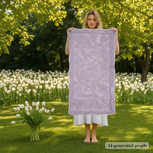 BSICPRO Large ‌Bathroom Rugs, 24x43 Floral Bath Mats - Image 2