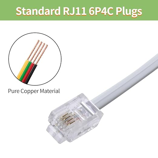 Phone Cable 2 Way Splitter RJ11 6P4C Telephone Line Cord Adapter - Image 5