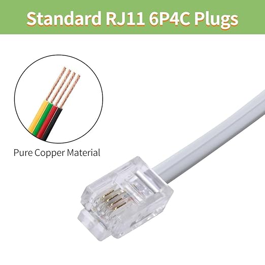 Telephone Cable 2 Way Splitter RJ11 6P4C Phone Line Cord Adapter - Image 4