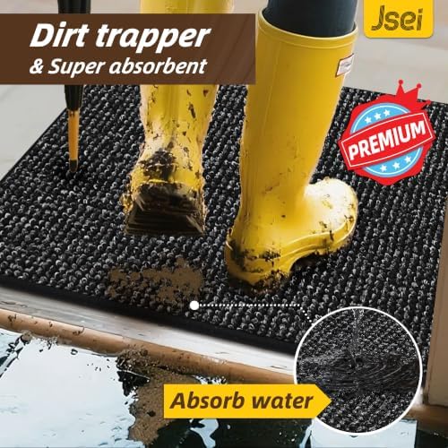 JSEI Dirt Trapper Door Mat 24" x 36", Non-Slip Washable Doormats - Image 4