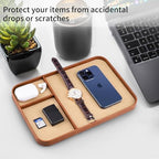 SENEN Leather Tray, Stylish and Organized Multifunctional Tray, - Image 3