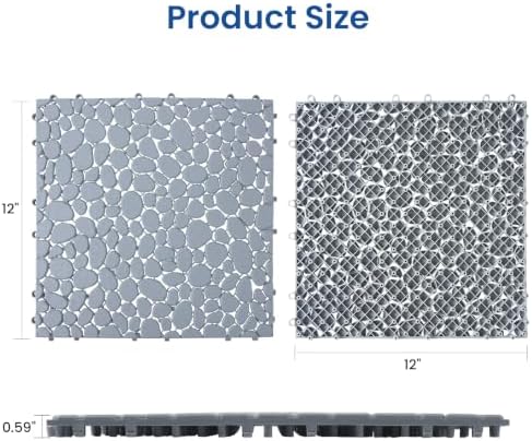 72 Pack Pebble Pattern Plastic Interlocking Deck Tiles - Image 2