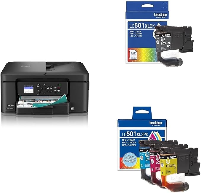 Bundle of Brother Work Smart 1360 Wireless Color Inkjet All-in-One Printer + by Brother