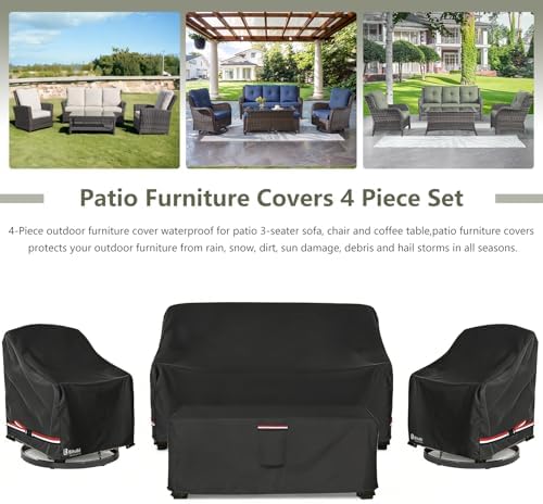 Bitubi Outdoor Waterproof Patio Furniture Covers 4-Piece Set - Image 4
