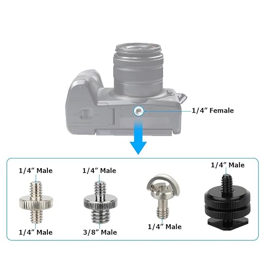 CAMVATE 30PCS Camera Screw Mount Set 1/4 to 1/4, 1/4 to 3/8, 1/4 to 5/8 - Image 3