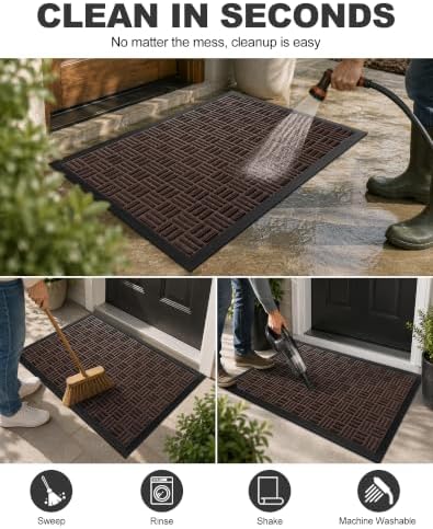 Mibao Front Door Mat Outdoor Entrance, Waterproof Dirt Trapper Doormat - Image 5
