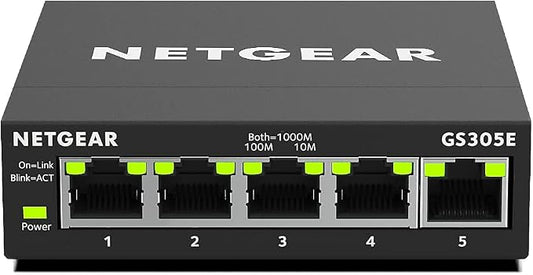 NETGEAR 5-Port Gigabit Ethernet Easy Smart Managed Essentials Switch GS305E by NETGEAR