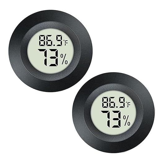 JEDEW 2 Pack Hygrometer Thermometer Digital Humidity Meter Indoor/Outdoor by JEDEW