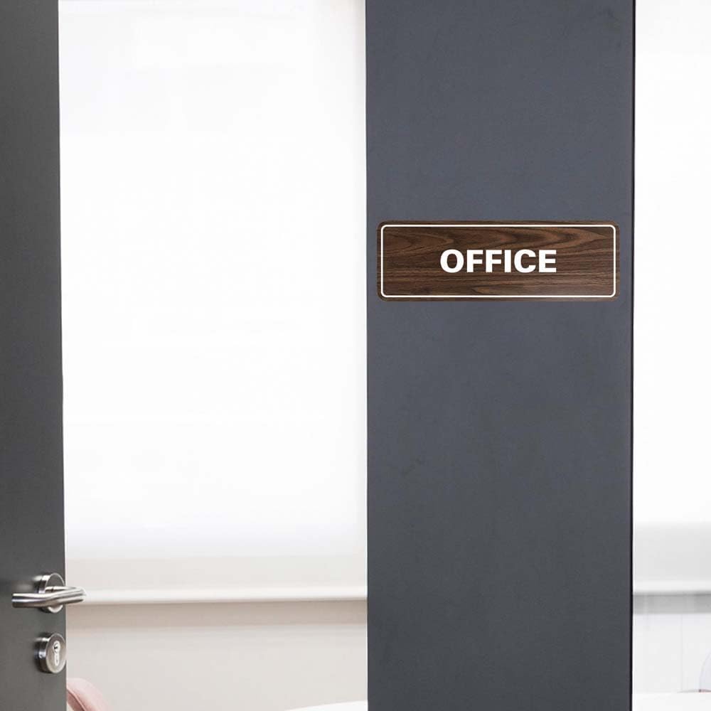 Signs ByLITA Standard Office Sign - Professional Business Signage - Easy to Install (Walnut) - Small 10 Pack