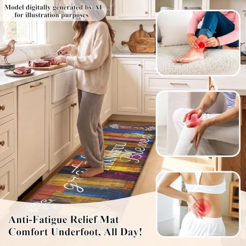 HEBE Anti Fatigue Kitchen Mat Set of 2, Cushioned Kitchen Mats - Image 5