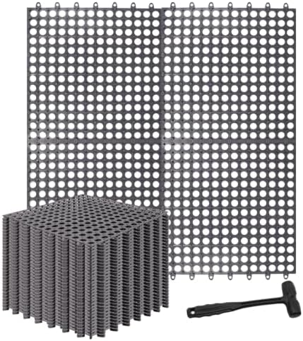 30 Pack Drainage Interlocking Tiles, Modular Interlocking Floor Tiles by Unknown