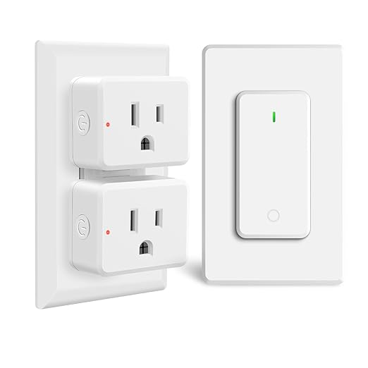 Remote Switch Outlet, Wireless On/Off Light Switch Wall Mounted, TUV Listed by greencycle