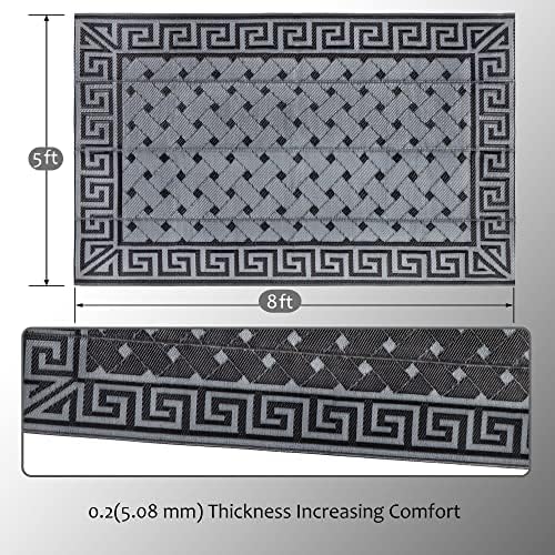 SAND MINE Reversible Mats, Plastic Straw Rug, Modern Area Rug, Large Floor Mat - Image 2