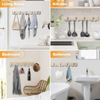 15 Pack Coat Hooks Wall Hooks for Hanging, Heavy Duty Double Prong Metal Hook - Image 2