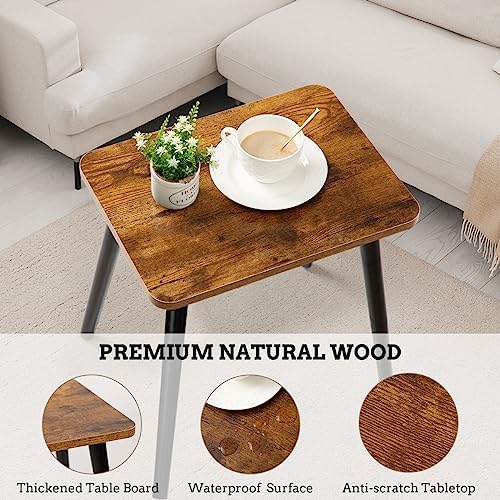 FORAOFUR End Table Set of 2, Modern Wooden Side Table - Image 4