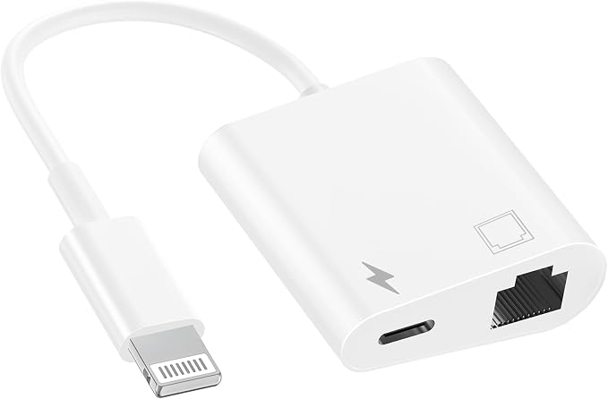 2 in 1 Lightning to RJ45 Ethernet LAN Network Adapter by esbeecables