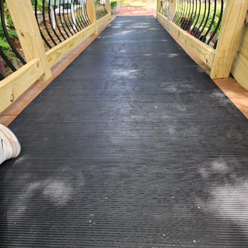 Outdoor Rubber Floor mats for Patio Waterproof, Commercial Home Gym Non Slip by ZJKXJH