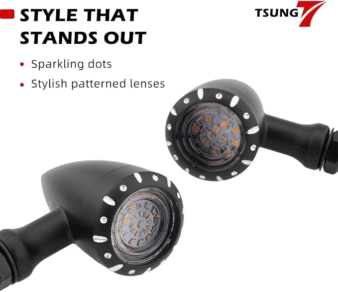 TSUNG 2PCS Motorcycle Rear Turn Signals LED Bullet SMD Blinkers Brake Tail - Image 5