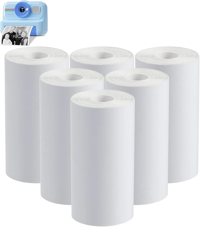 Instant Cameras Instant Print Paper, 6 Rolls Black & White Print Paper by HiMont