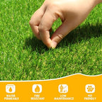 Realistic Artificial Grass Rug 7 FT x 27 FT Fake Faux Turf Grass, 0.8"" Indoor - Image 2