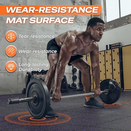 SUPERJARE 0.56'' Thick 192 Sq Ft Rubber Top Gym Flooring - Image 6