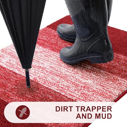 Kitinjoy Indoor Outdoor Door Mat, 44x24 Non-Slip Dirt Trapper Doormats - Image 2