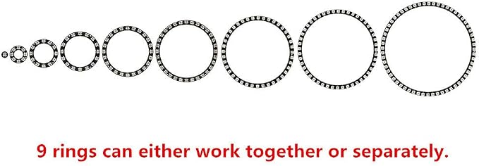 241 LEDs 9 Rings WS2812B 5050 RGB LED Ring Lamp Light Individually Addressable - Image 3