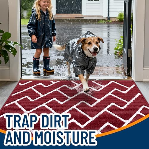 OLANLY Front Door Mat 36x24, Low-Profile Easy Clean Doormat - Image 2