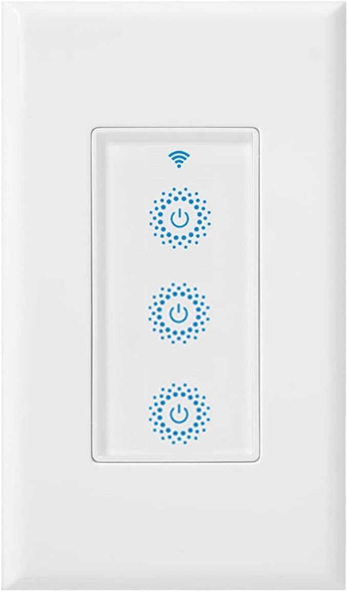 Nexete Smart Triple Light Switch, Remote Voice Control, Compatible by Nexete