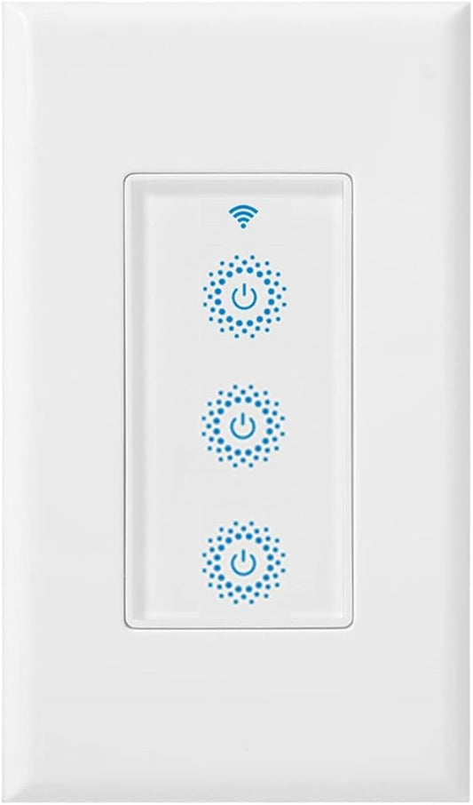 Nexete Smart Triple Light Switch, Remote Voice Control, Compatible by Nexete