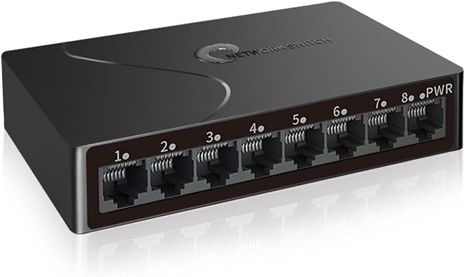 8-Port Gigabit Easy Smart Managed Ethernet Switch | Plug & Play Network Hub by STEAMEMO