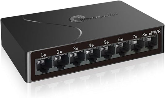 8-Port Gigabit Easy Smart Managed Ethernet Switch | Plug & Play Network Hub by STEAMEMO
