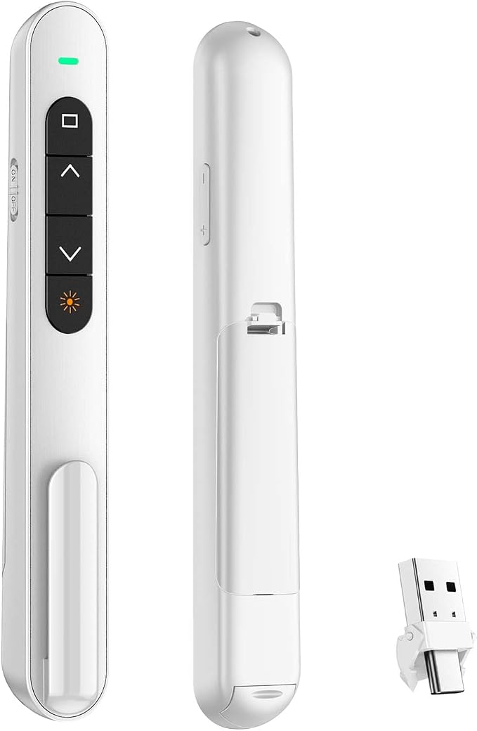 QUI Presentation Clicker with Volume Control, 2.4GHz USB Wireless Presenter by QUI