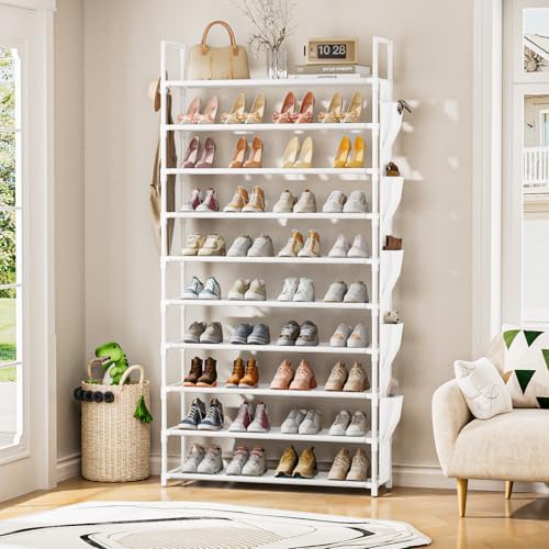 LUKYTOWER Sturdy Tall Shoe Rack 10 Tier Stackable Shoes Organizer - Image 2