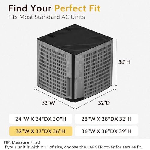 COSFLY 2 in 1 AC Covers for Outside Units, Full Mesh 32”W x 32”D x 36”H - Image 2