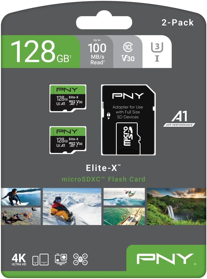 PNY 128GB Elite-X™ Class 10 U3 V30 A1 microSDXC Flash Memory Card - Image 12