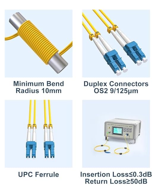 OS2 LC to LC Fiber Patch Cable, OFNP Singlemode Fiber Optic Cable 1G/10GB SMF - Image 8