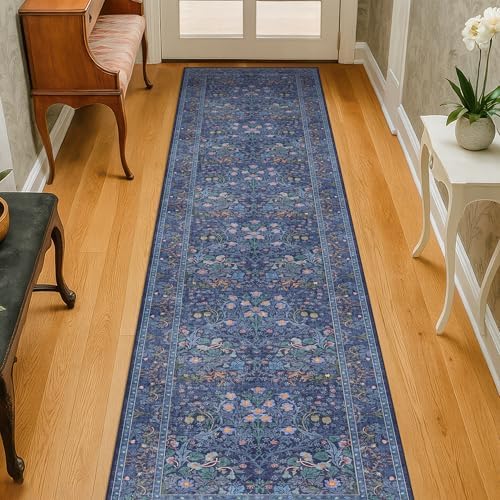 Dark Blue Washable 2x7 Runner Rug Non Slip - Image 6