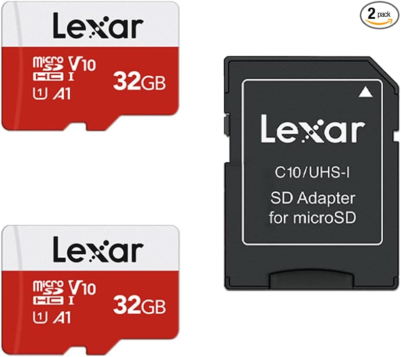 Lexar 32GB Micro SD Card 2 Pack, microSDHC UHS-I Flash Memory Card by Lexar