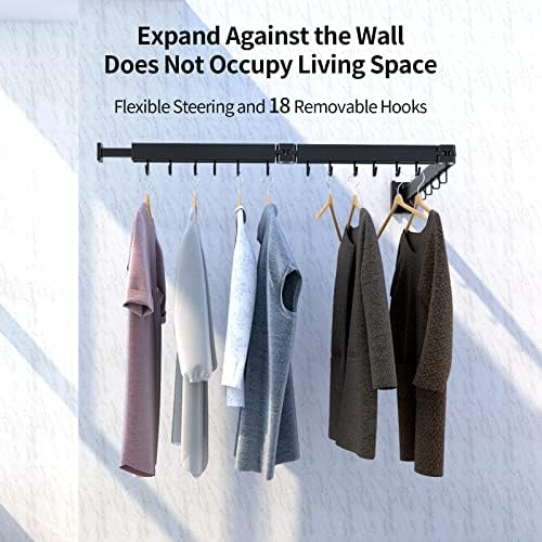 Kelisiting Foldable Clothes Drying Rack, 2 Fold Laundry Drying Rack Wall Mount - Image 3